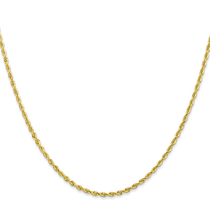16 Inch 10K Yellow Gold 2mm D/C Quadruple Rope Chain Necklace