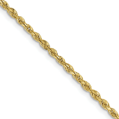 22 Inch 10K Yellow Gold 2mm D/C Quadruple Rope Chain Necklace