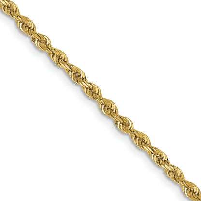 16 Inch 10K Yellow Gold 2.25mm D/C Quadruple Rope Chain Necklace
