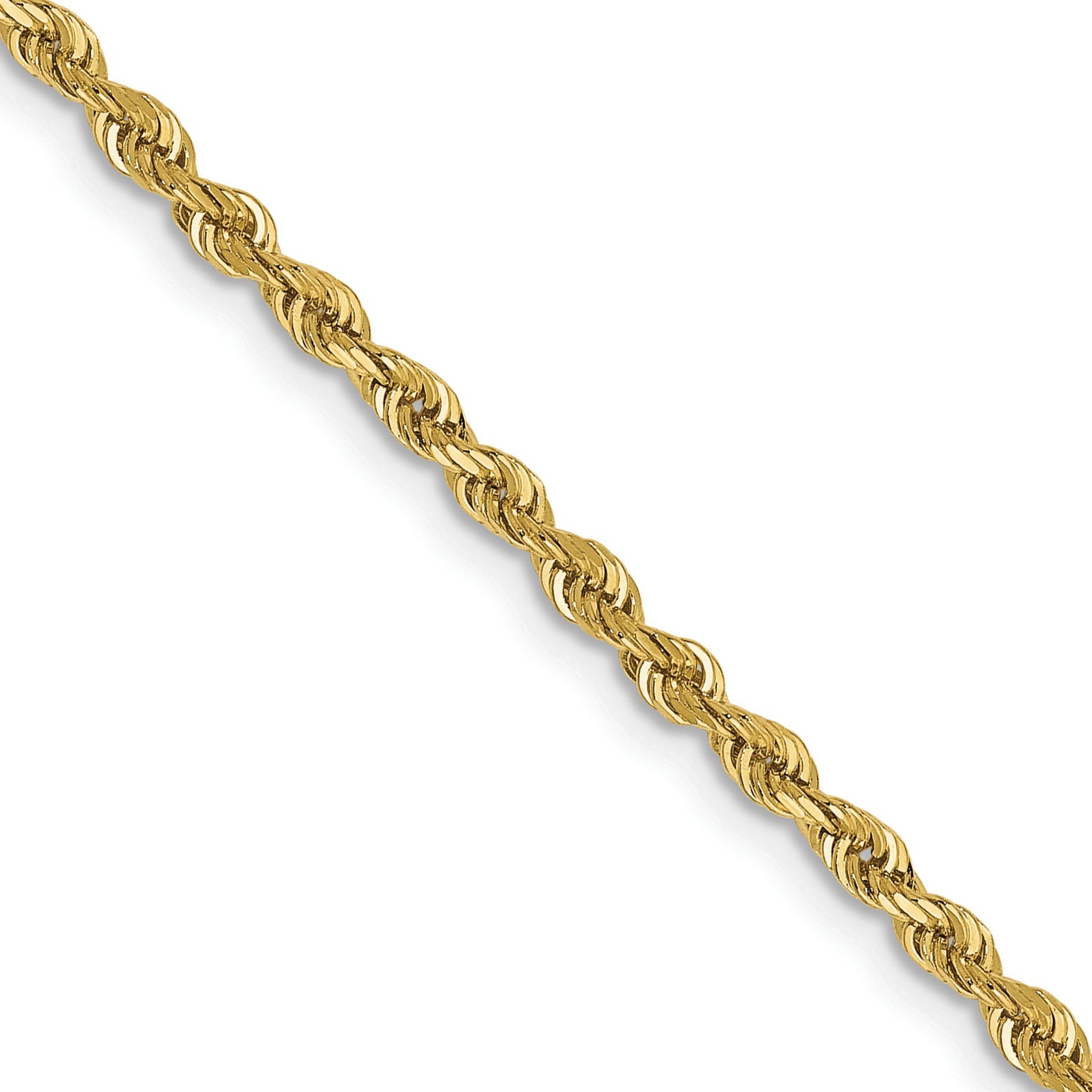 18 Inch 10K Yellow Gold 2.25mm D/C Quadruple Rope Chain Necklace