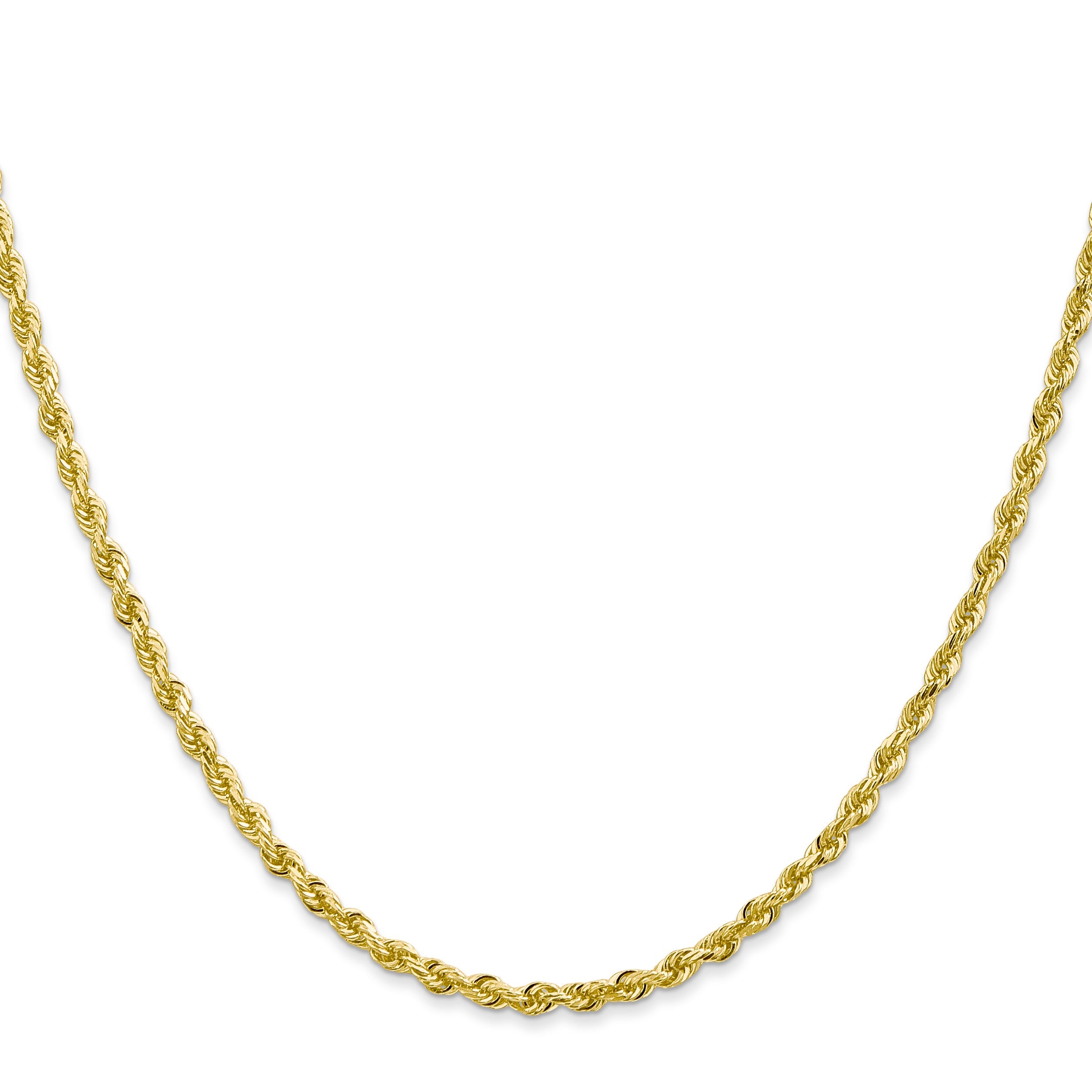 24 Inch 10K Yellow Gold 2.75mm D/C Quadruple Rope Chain Necklace