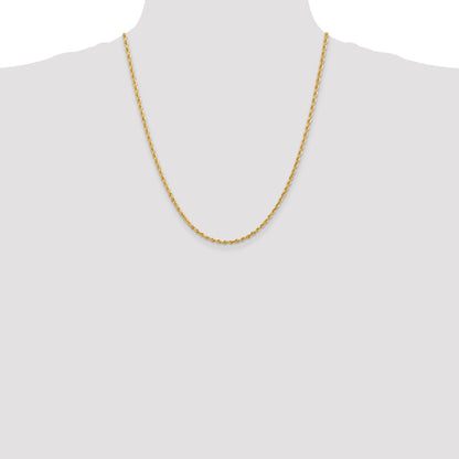 22 Inch 10K Yellow Gold 2.75mm D/C Quadruple Rope Chain Necklace