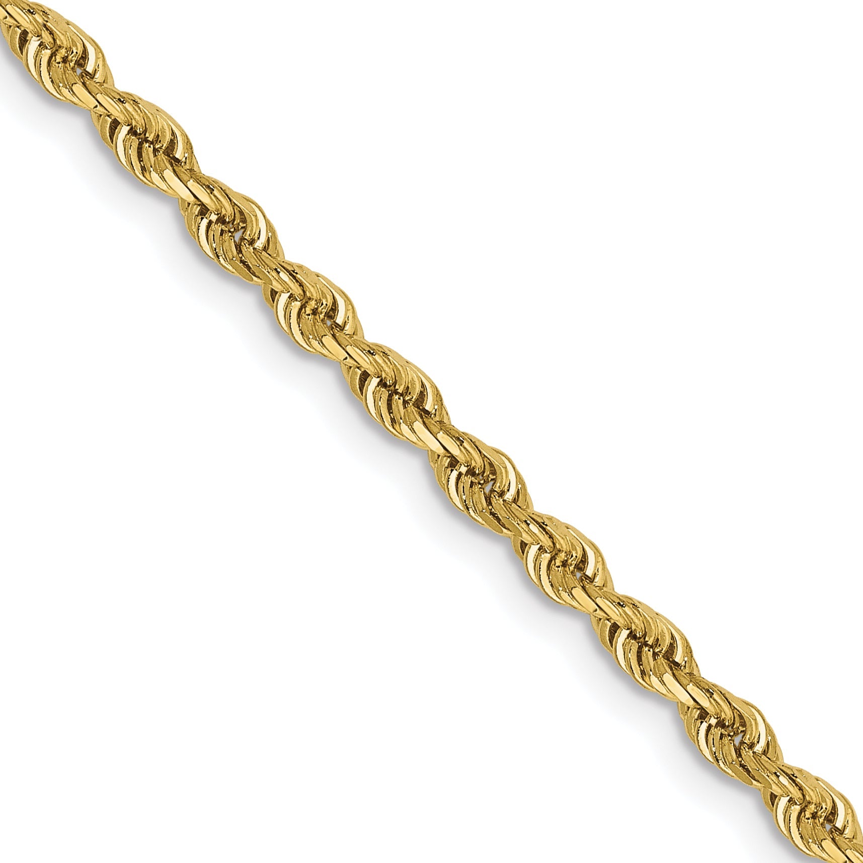 22 Inch 10K Yellow Gold 2.75mm D/C Quadruple Rope Chain Necklace