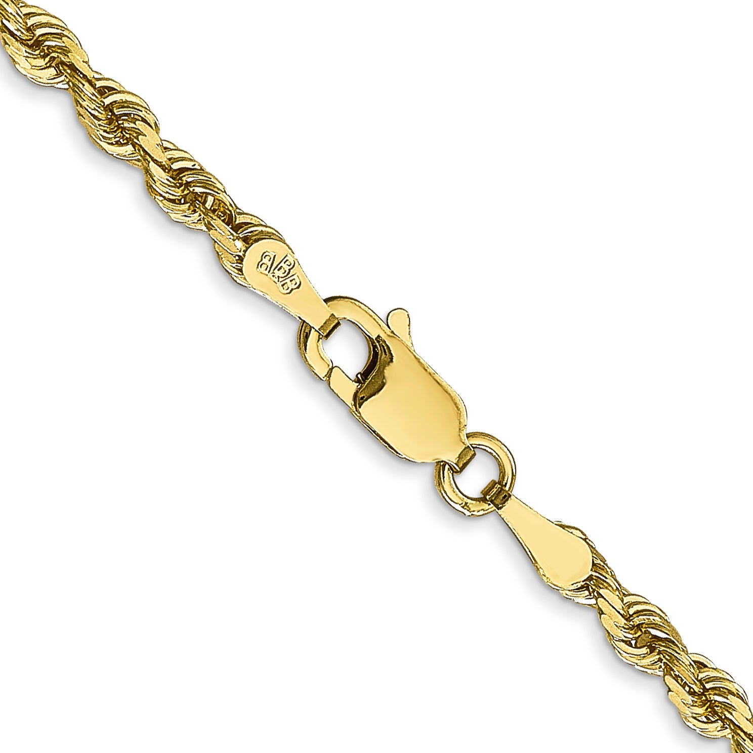 18 Inch 10K Yellow Gold 3mm D/C Quadruple Rope Chain Necklace