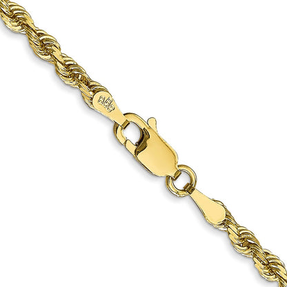 2 Inch 10K Yellow Gold 3mm D/C Quadruple Rope Chain Necklace
