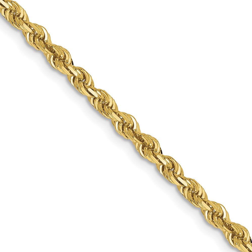 2 Inch 10K Yellow Gold 3mm D/C Quadruple Rope Chain Necklace