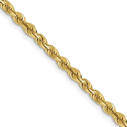 2 Inch 10K Yellow Gold 3mm D/C Quadruple Rope Chain Necklace