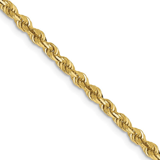 2 Inch 10K Yellow Gold 3mm D/C Quadruple Rope Chain Necklace