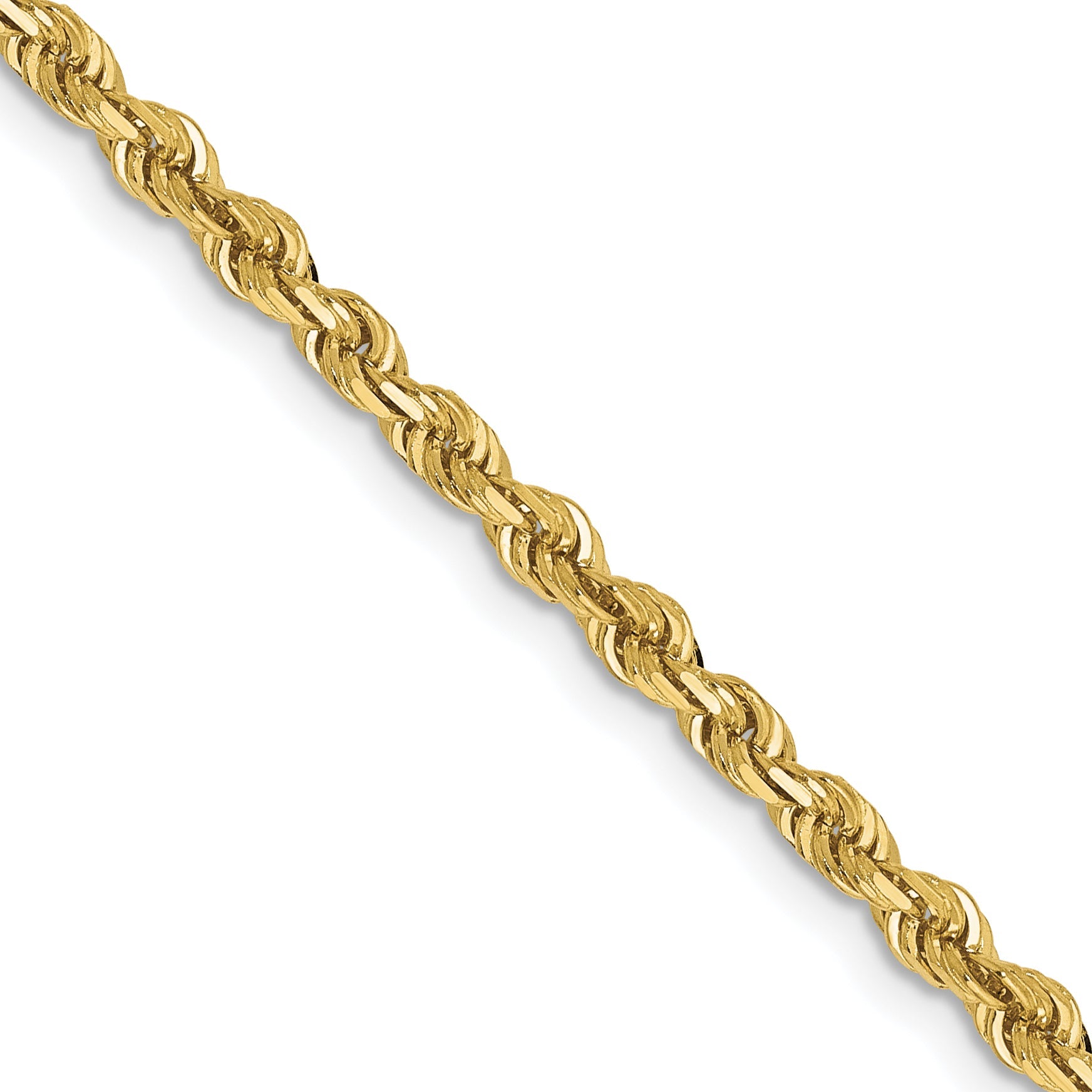 18 Inch 10K Yellow Gold 3mm D/C Quadruple Rope Chain Necklace