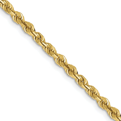 18 Inch 10K Yellow Gold 3mm D/C Quadruple Rope Chain Necklace