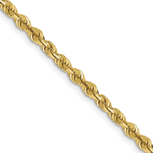22 Inch 10K Yellow Gold 3mm D/C Quadruple Rope Chain Necklace