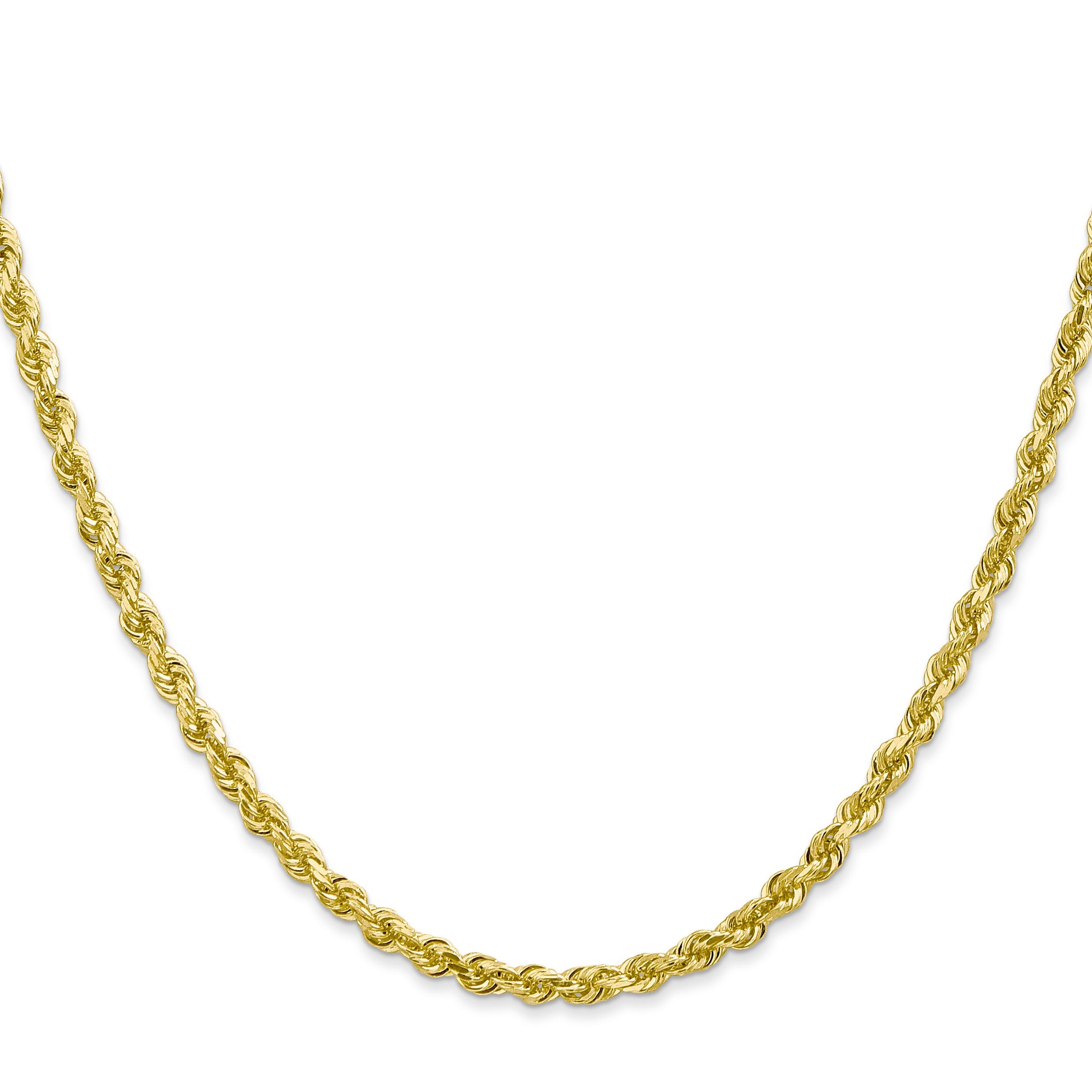 24 Inch 10K Yellow Gold 3.35mm D/C Quadruple Rope Chain Necklace