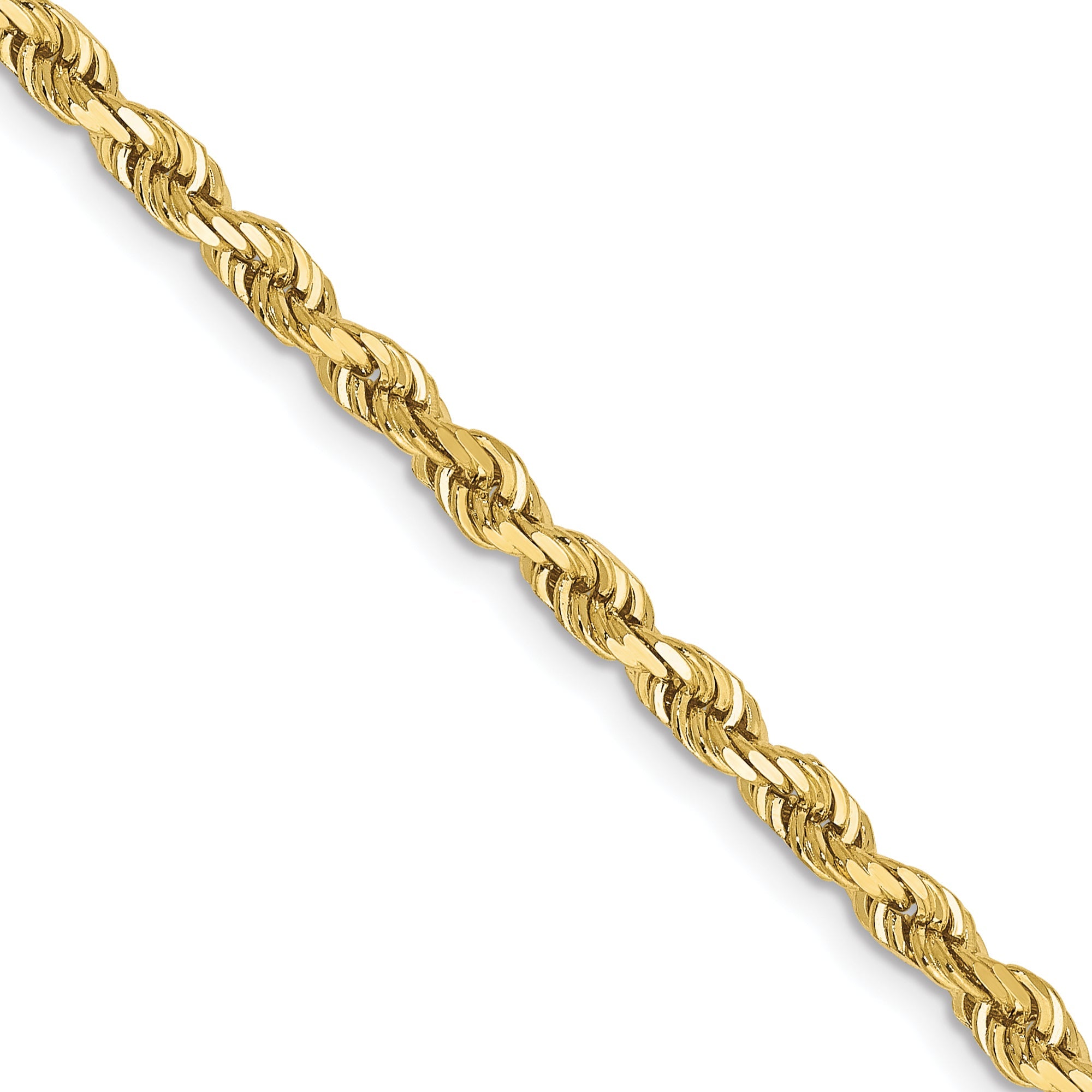 18 Inch 10K Yellow Gold 3.35mm D/C Quadruple Rope Chain Necklace