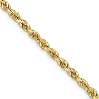 2 Inch 10K Yellow Gold 3.35mm D/C Quadruple Rope Chain Necklace