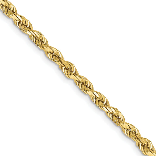 2 Inch 10K Yellow Gold 3.35mm D/C Quadruple Rope Chain Necklace
