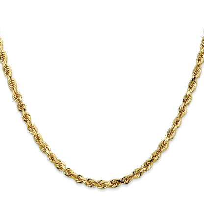 2 Inch 10K Yellow Gold 4mm D/C Quadruple Rope Chain Necklace