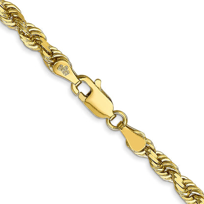 2 Inch 10K Yellow Gold 4mm D/C Quadruple Rope Chain Necklace