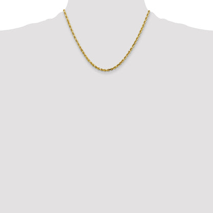 18 Inch 10K Yellow Gold 4mm D/C Quadruple Rope Chain Necklace