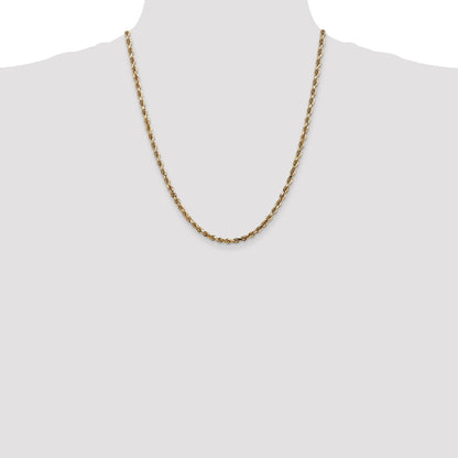 22 Inch 10K Yellow Gold 4mm D/C Quadruple Rope Chain Necklace