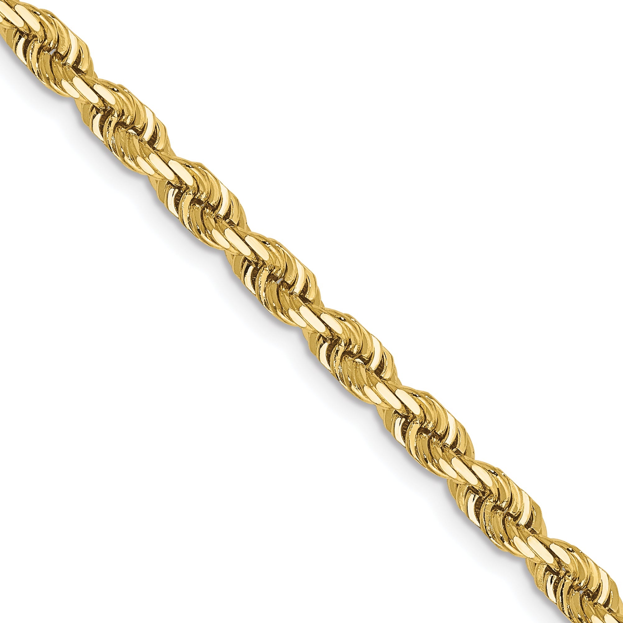 24 Inch 10K Yellow Gold 4mm D/C Quadruple Rope Chain Necklace