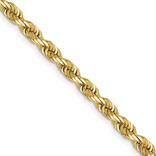 2 Inch 10K Yellow Gold 4mm D/C Quadruple Rope Chain Necklace