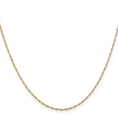 10K Yellow Gold 1mm Singapore Chain