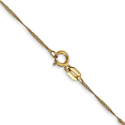 10K Yellow Gold 1mm Singapore Chain