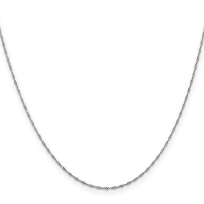 18 Inch 10K White Gold Wg 1mm Singapore Chain Necklace