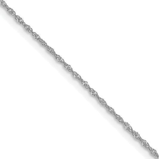 10K White Gold Wg 1mm Singapore Chain