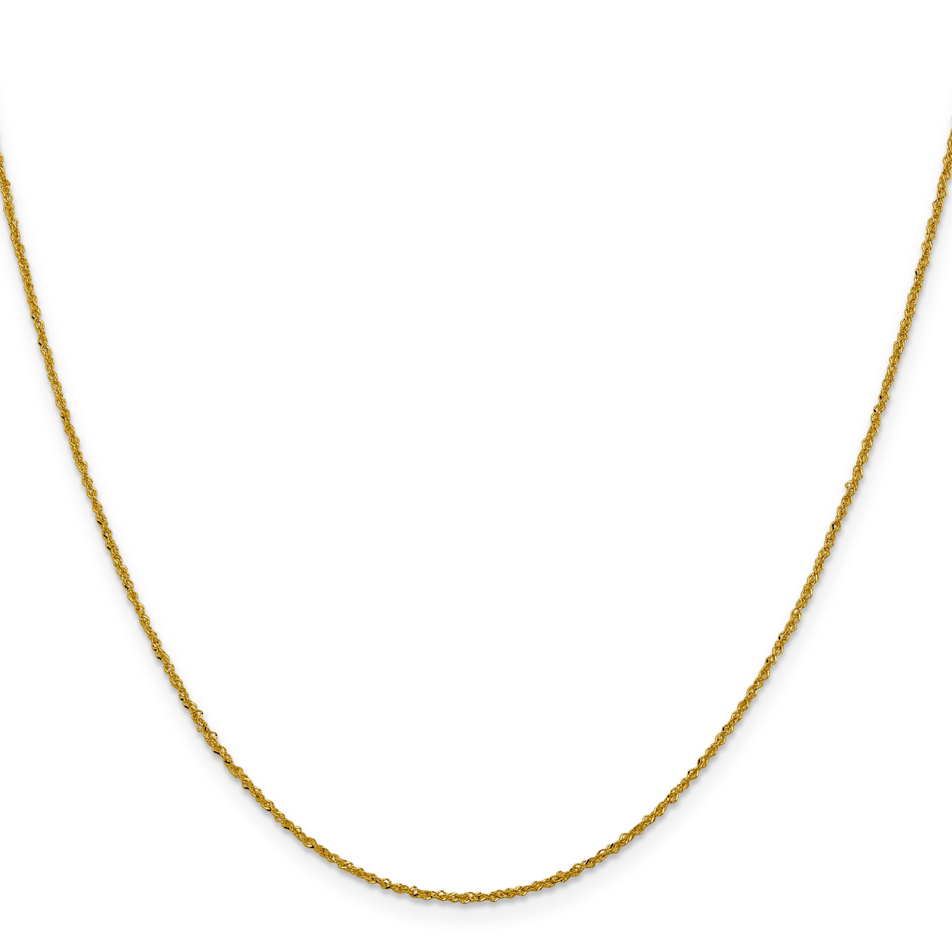 10K Yellow Gold 1mm Sparkle Singapore Chain