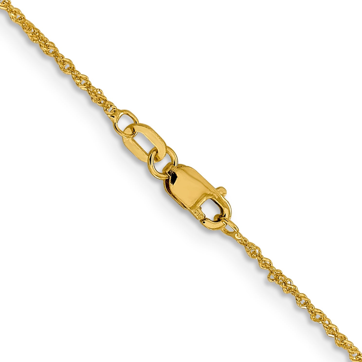 10K Yellow Gold 1mm Sparkle Singapore Chain