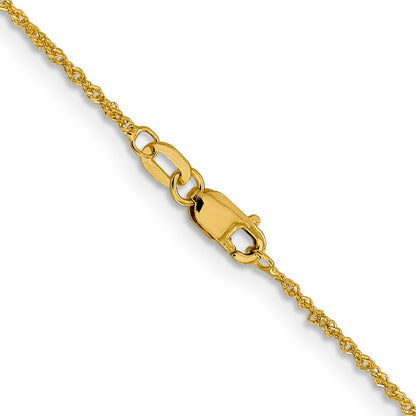 10K Yellow Gold 1mm Sparkle Singapore Chain