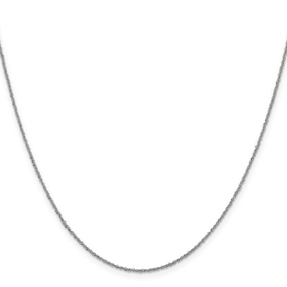 10K White Gold 1mm Sparkle Singapore Chain