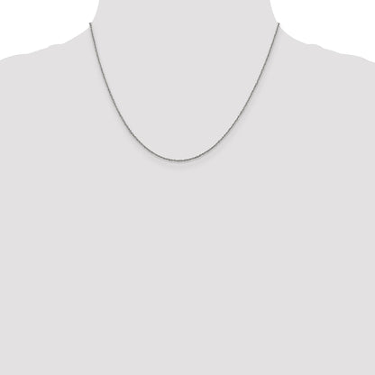 10K White Gold 1mm Sparkle Singapore Chain