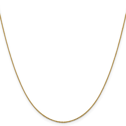 16 Inch 10K Yellow Gold 1.0 mm D/C Cable Chain Necklace