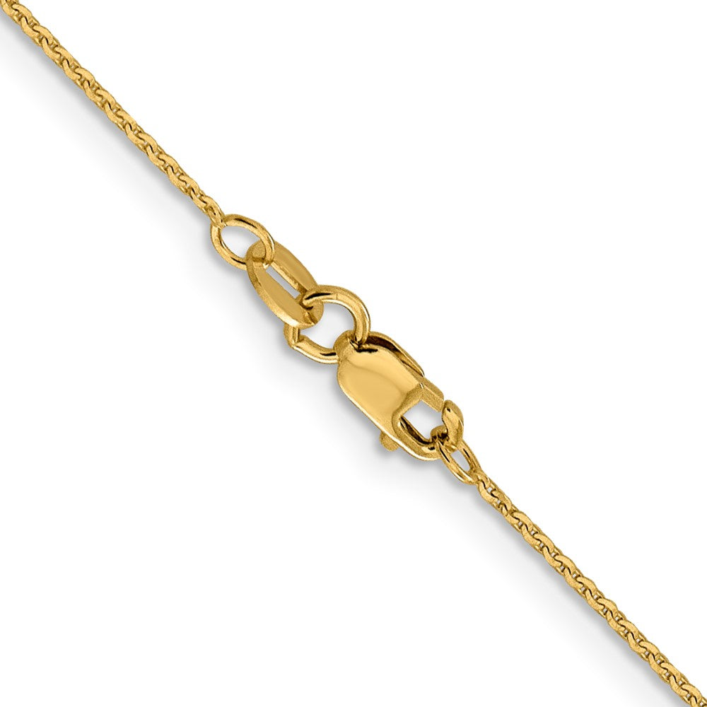 2 Inch 10K Yellow Gold 1.0 mm D/C Cable Chain Necklace