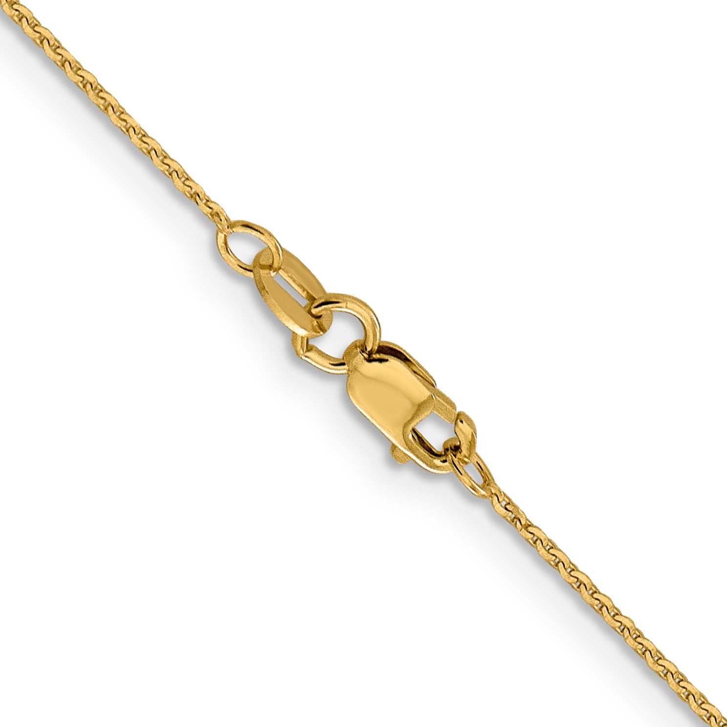 16 Inch 10K Yellow Gold 1.0 mm D/C Cable Chain Necklace