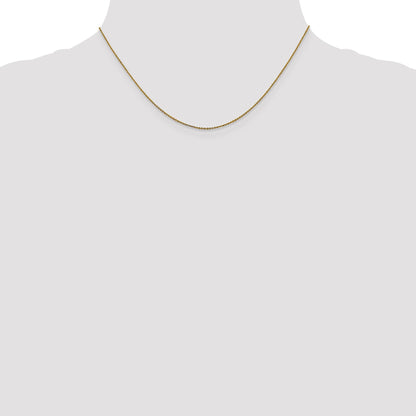 16 Inch 10K Yellow Gold 1.0 mm D/C Cable Chain Necklace