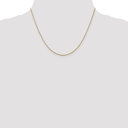18 Inch 10K Yellow Gold 1.0 mm D/C Cable Chain Necklace