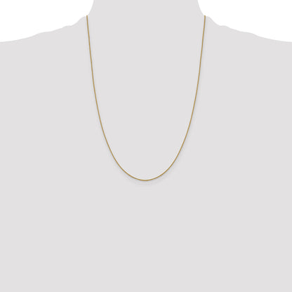 24 Inch 10K Yellow Gold 1.0 mm D/C Cable Chain Necklace