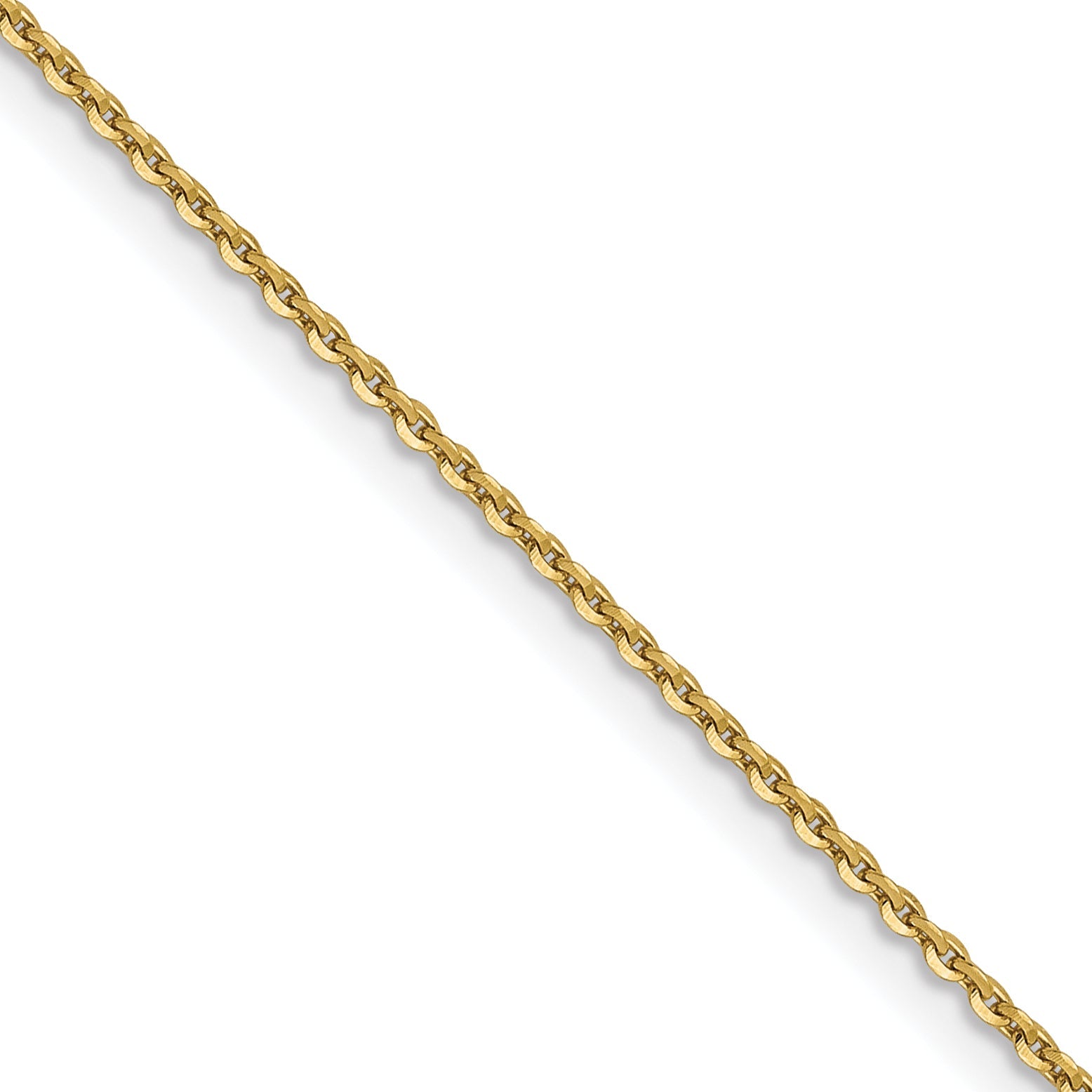 18 Inch 10K Yellow Gold 1.0 mm D/C Cable Chain Necklace