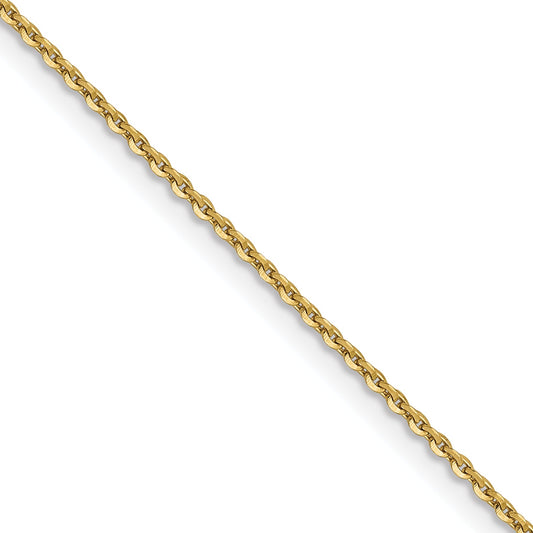 22 Inch 10K Yellow Gold 1.0 mm D/C Cable Chain Necklace
