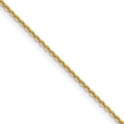 16 Inch 10K Yellow Gold 1.0 mm D/C Cable Chain Necklace