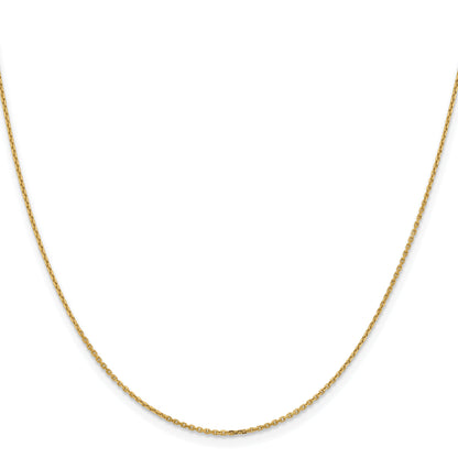 22 Inch 10K Yellow Gold 1.05mm D/C Cable Chain Necklace