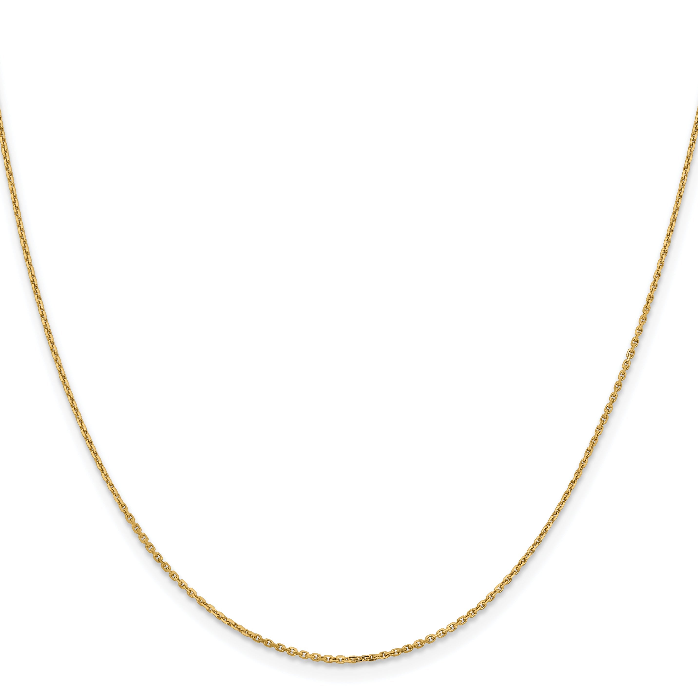 18 Inch 10K Yellow Gold 1.05mm D/C Cable Chain Necklace