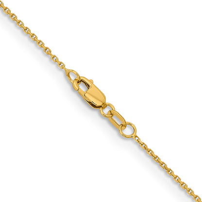 22 Inch 10K Yellow Gold 1.05mm D/C Cable Chain Necklace