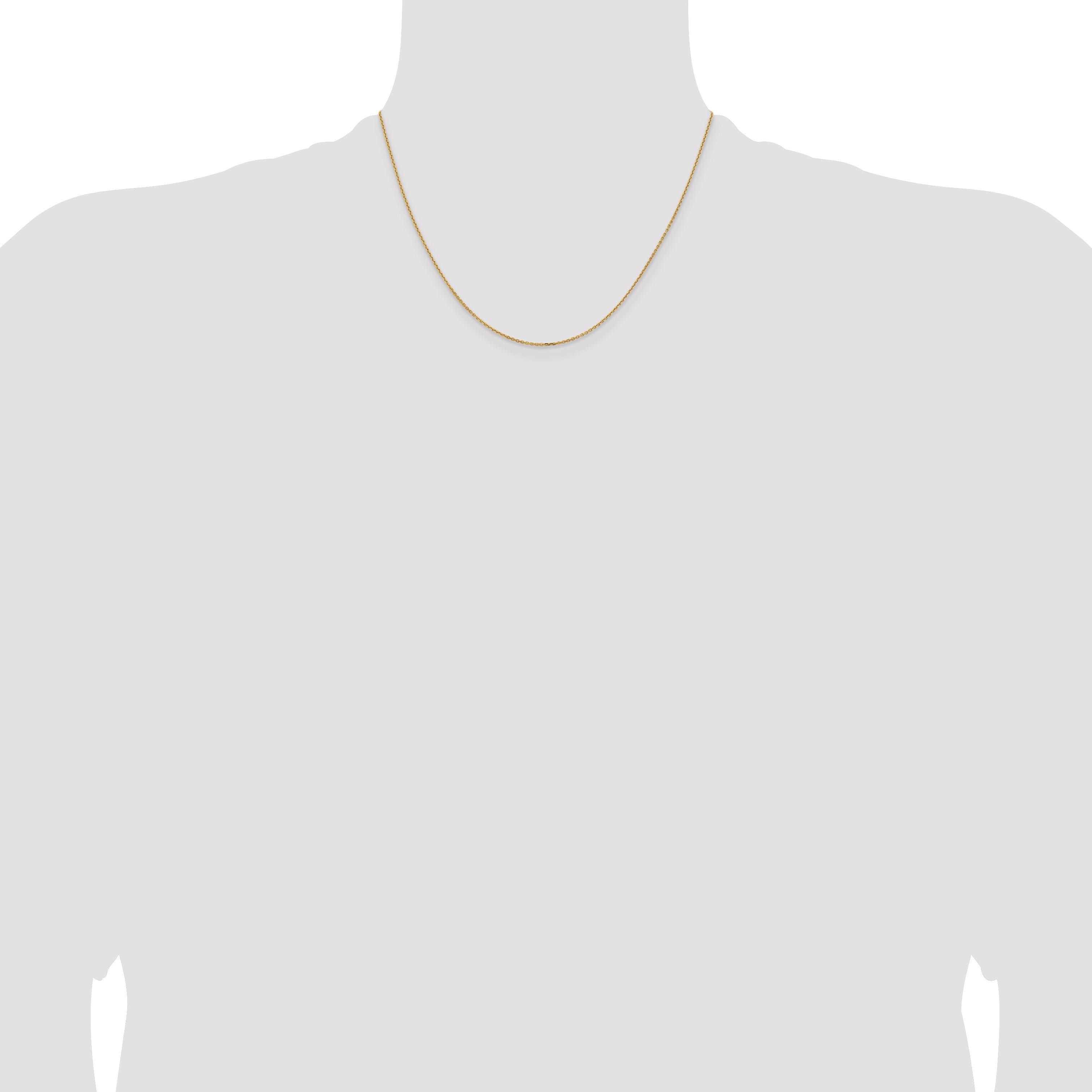 18 Inch 10K Yellow Gold 1.05mm D/C Cable Chain Necklace