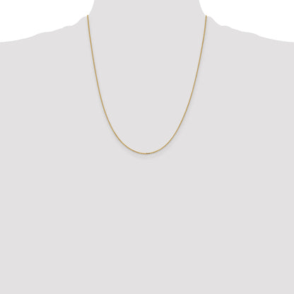22 Inch 10K Yellow Gold 1.05mm D/C Cable Chain Necklace