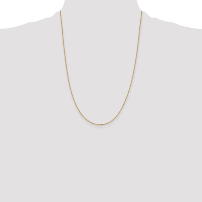 24 Inch 10K Yellow Gold 1.05mm D/C Cable Chain Necklace