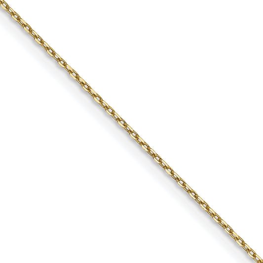 24 Inch 10K Yellow Gold .8mm D/C Cable With Lobster Clasp Chain Necklace